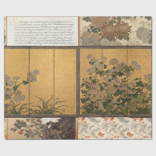 Lacquated Chrysanthemums Coromandel Screens Geschenkpapier