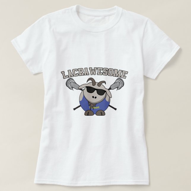 Lacrawesome Funny Lacrosse Goat T-Shirt (Design vorne)