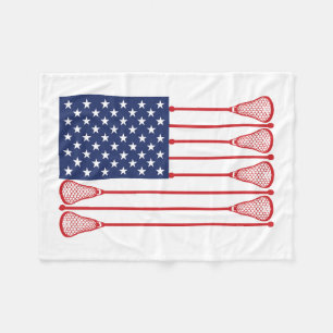 Lacrosse American Flag Blanket Fleecedecke