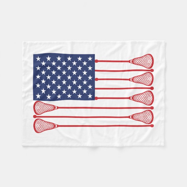 Lacrosse American Flag Blanket Fleecedecke (Vorderseite (Horizontal))