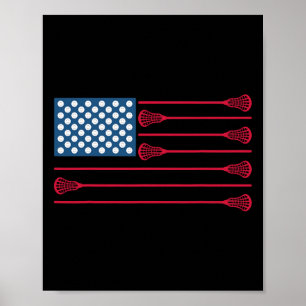 Lacrosse American Flag Cool Lacrosse Family Patric Poster