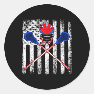 Lacrosse American Flag Helmet Sticks Lax für Männe Runder Aufkleber