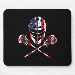 Lacrosse American Flag Lax Helm Sticks 4. Juli Mousepad