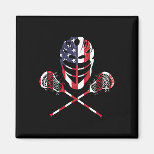Lacrosse American Flag Lax Helmet Sticks 4. Ju Magnet