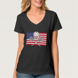 Lacrosse American Flag Lax Helmet Sticks 4. Ju T-Shirt