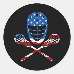 Lacrosse American Flag Lax Helmet Sticks 4. Runder Aufkleber