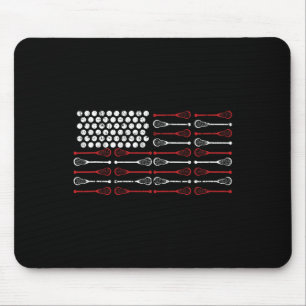Lacrosse American Flag Lax Mama Design Mousepad