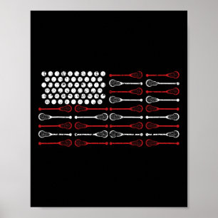 Lacrosse American Flag Lax Mama Design Poster