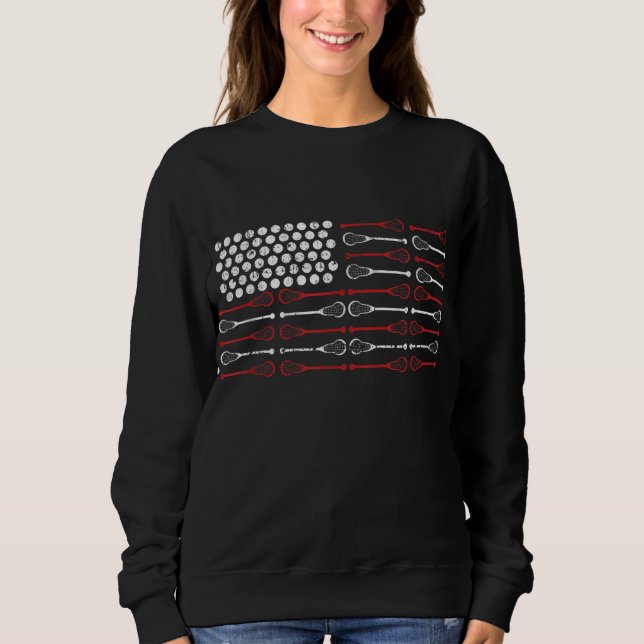 Lacrosse American Flag Lax Mama Design Sweatshirt (Vorderseite)