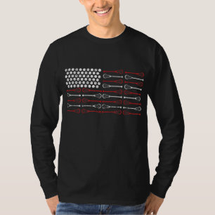 Lacrosse American Flag Lax Mama Design T-Shirt