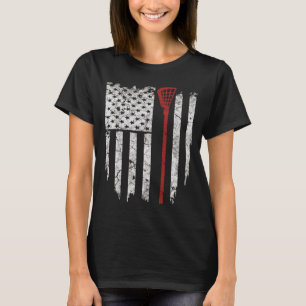 Lacrosse American Flag Men Geschenke T-Shirt