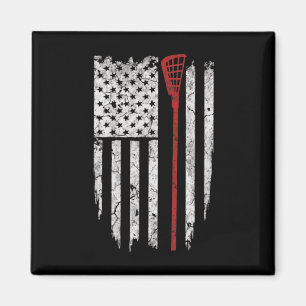 Lacrosse American Flag Men gibt Tee Shirts Magnet