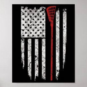 Lacrosse American Flag Men gibt Tee Shirts Poster