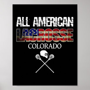 Lacrosse American Flag Team Colorado mit Gear Poster