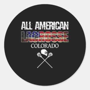 Lacrosse American Flag Team Colorado mit Gear Runder Aufkleber