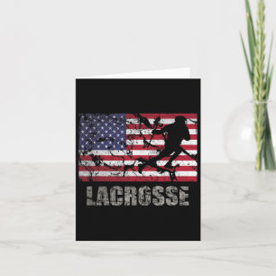 Lacrosse American Flag USA Flag Vintages Retro Karte