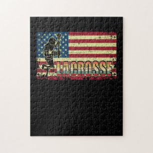 Lacrosse American Flag USA-Flagge Vintage Retro Puzzle