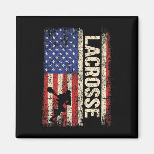 Lacrosse American US Flag Sport Team Spieler Stick Magnet