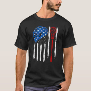 Lacrosse American Vintage Flag Lax Helm Stange 4t T-Shirt