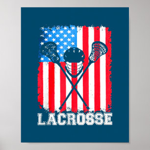 Lacrosse Amerikanische Flagge Vintage 4. Juli  Poster