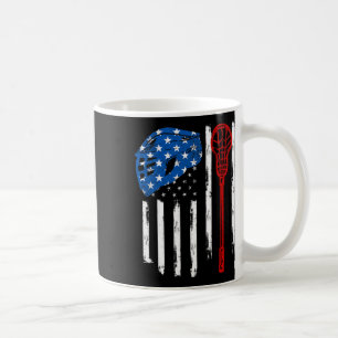 Lacrosse Amerikanische Vintage-Flagge Lax-Helm Sto Kaffeetasse