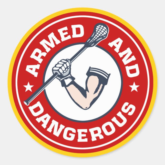 Lacrosse Armed and Dangerous Sticker (Vorderseite)