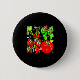 Lacrosse-Ausrüstung Weihnachten Spieler Team Bunt Button