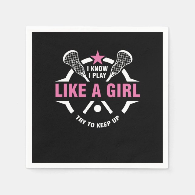 Lacrosse Ball Gameplay Sports Competition Gift I K Serviette (Vorderseite)