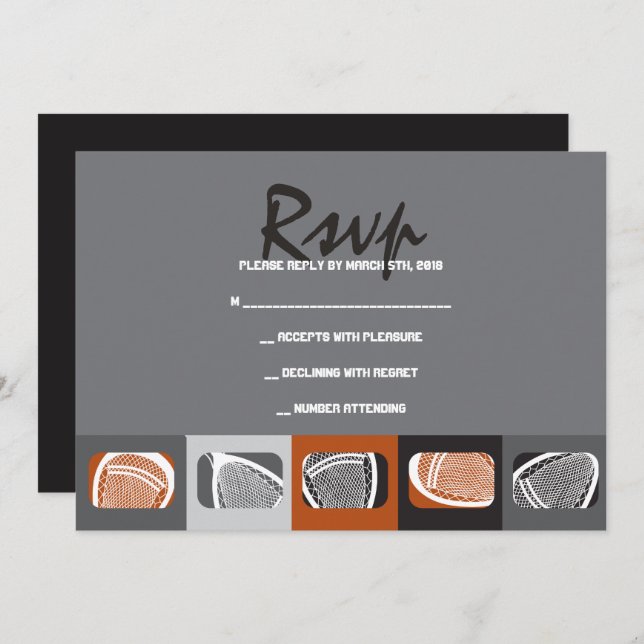 LACROSSE Bar Mitzvah Einladungskarte Einladung (Vorne/Hinten)