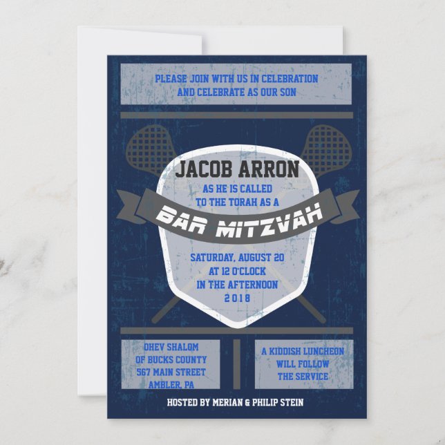 LACROSSE Bat Bar Mitzvah Einladung (Vorderseite)
