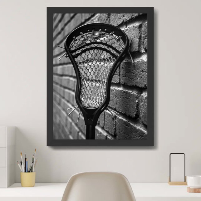 Lacrosse Black and White Brick Wall Foto Poster (Von Creator hochgeladen)