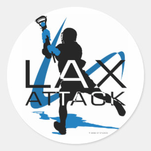 Lacrosse Boys LAX Attack Blue Runder Aufkleber