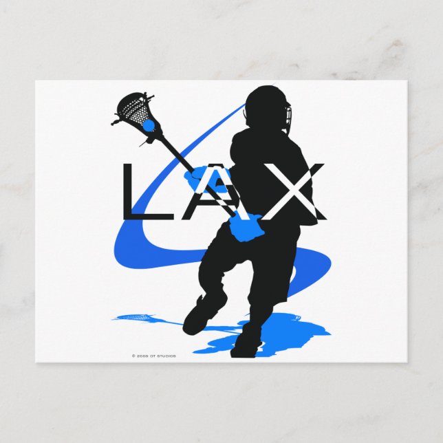 Lacrosse Boys LAX Blue Postkarte (Vorderseite)