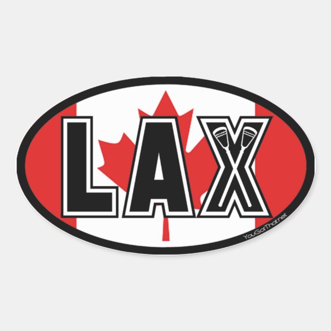 Lacrosse Canada Lax Flag Ovaler Aufkleber (Vorderseite)