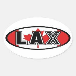 Lacrosse Canada Lax Flag Ovaler Aufkleber