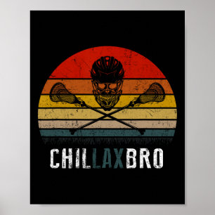 Lacrosse Chillax Bro Vintag Poster