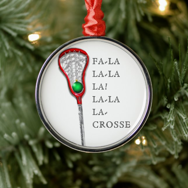 Lacrosse Christmas Collectible Silbernes Ornament (Baum)