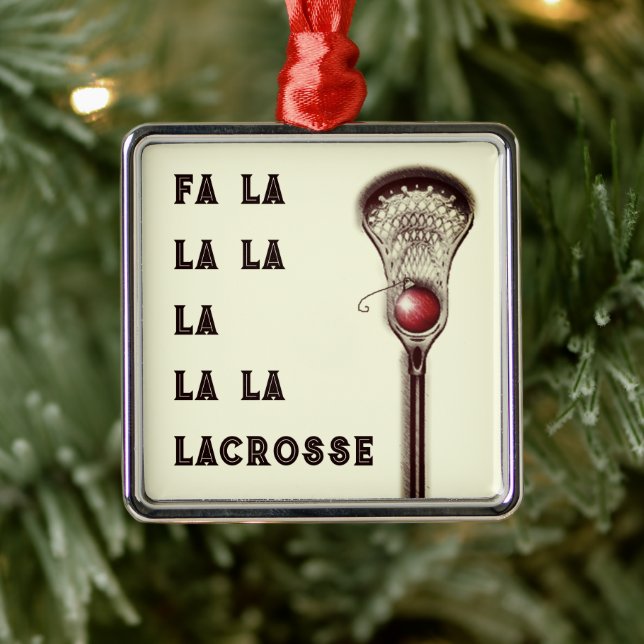 Lacrosse Christmas Collectible Silbernes Ornament (Baum)