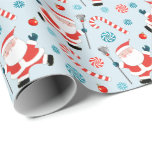 Lacrosse Christmas Geschenkpapier<br><div class="desc">Einzigartiges Lacrosse-Urlaubserlebnis mit Santa Laxe-Spieler und Weihnachtscreme-Design,  um die Urlaubssaison zu bejubeln.</div>