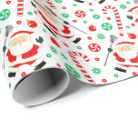 Lacrosse Christmas Geschenkpapier<br><div class="desc">Kreative Lacrosse Weihnachtsgeschenke mit lustigen Weihnachtscreme und Santa Laxe Spieler,  um die Ferienzeit zu fröhlichen.</div>