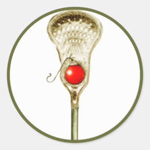Lacrosse Christmas Holiday Classic Round Sticker
