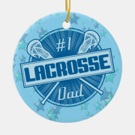 Lacrosse Christmas Ornament, #1 Lax Vater Keramik Ornament