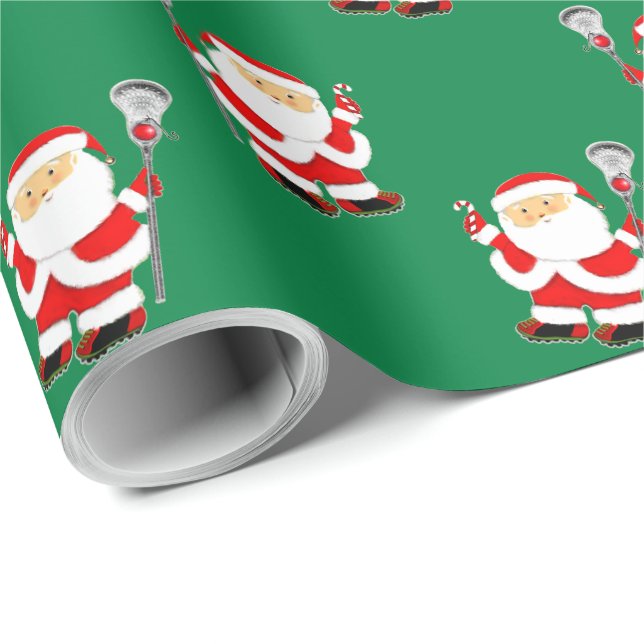 Lacrosse Christmas Wrapping Paper Geschenkpapier (Rolleneckpunkt)