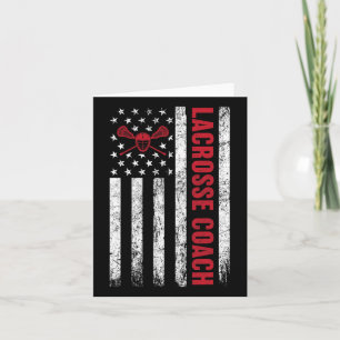 Lacrosse Coach American Flag Lax Lover Lacrosse Karte