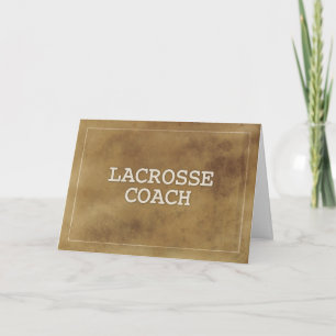 Lacrosse Coach dank Definition einfach braun Karte