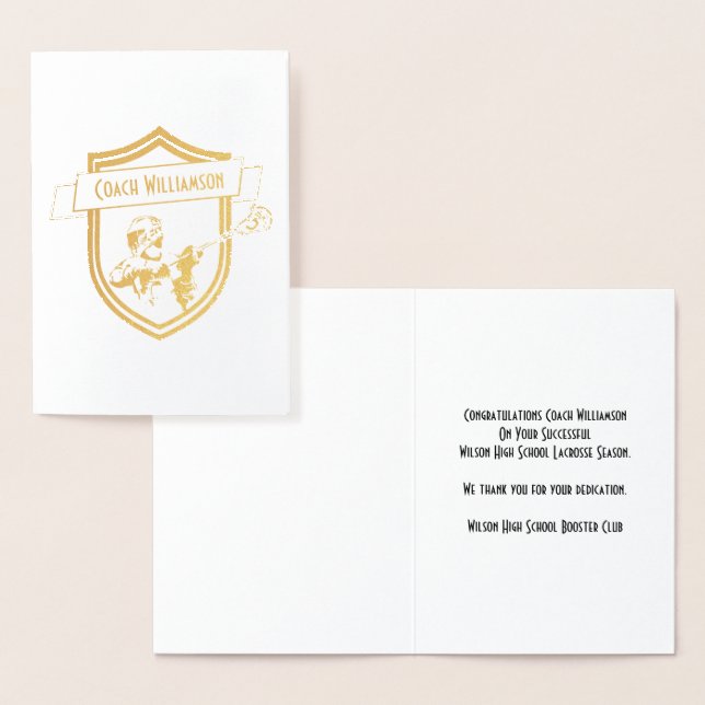 Lacrosse Coach oder Sponsor Vielen Dank Banquet Ca Folienkarte (Anzeige)