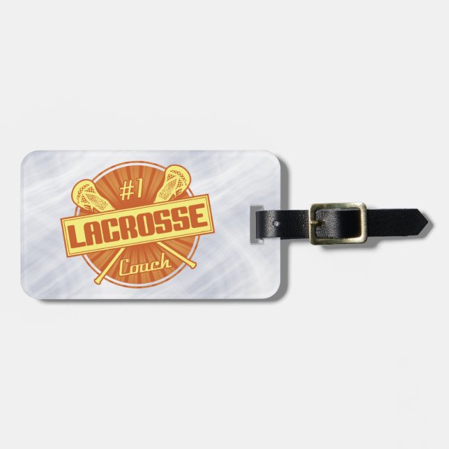 Lacrosse Coach Orange Yellow Luggage Gepäckanhänger (Vorderseite horizontal)