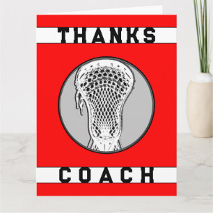 Lacrosse Coach Red Team Dankeskarte
