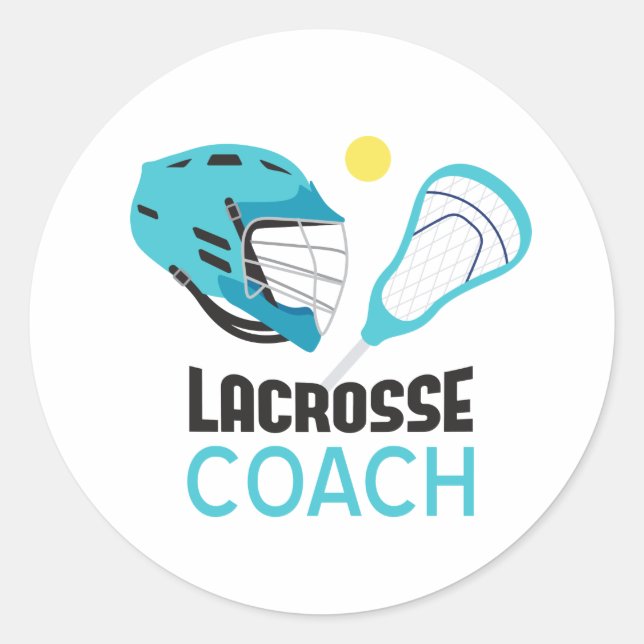 Lacrosse Coach Runder Aufkleber (Vorderseite)