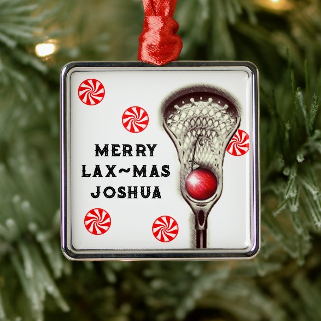Lacrosse Collectible Silbernes Ornament (Baum)